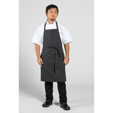 UNCOMMON THREADS Adj Butcher Apron Grey Triple Stripe 3018-3700